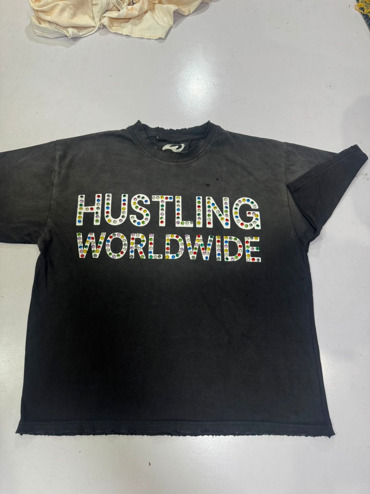 HWW black acid wash T